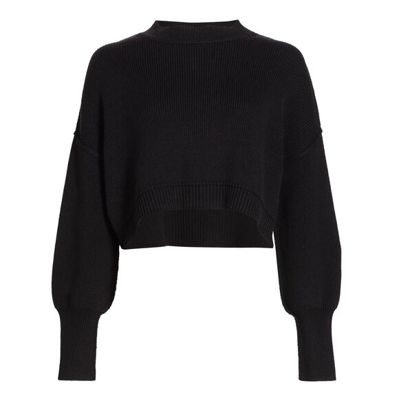 Easy Street Crop Pullover, Black, L - Picture 1 of 5